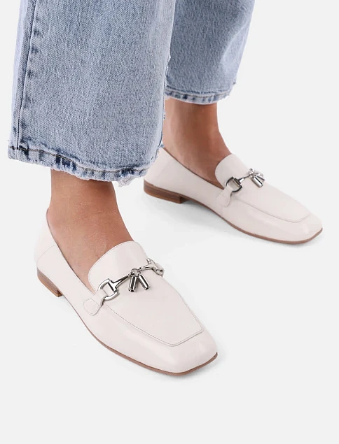 Женские слиперы Attizzare кожаные рисового цвета - фото 1 - Miraton