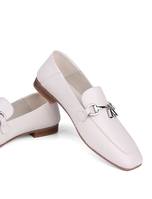 Женские слиперы Attizzare кожаные рисового цвета - фото 3 - Miraton