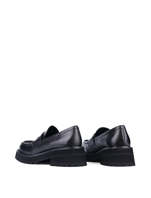 Женские туфли лоферы MIRATON кожаные черные - фото 4 - Miraton