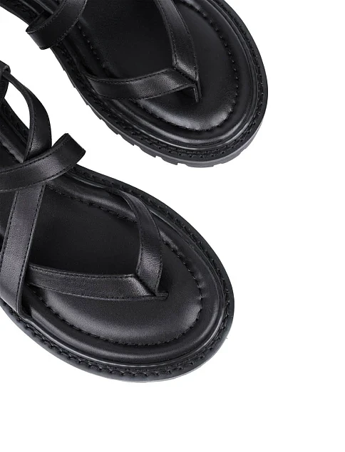 Женские сандалии Attizzare кожаные черные - фото 5 - Miraton