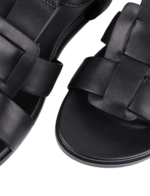 Женские сандалии Attizzare кожаные черные - фото 5 - Miraton