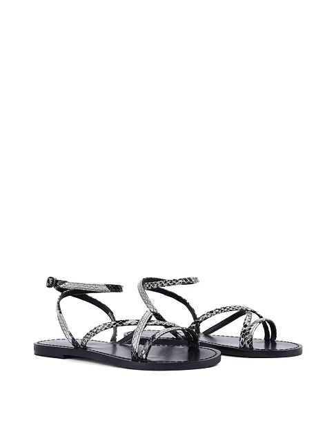 Жіночі сандалі MIRATON шкіряні сірі - фото 1 - Miraton