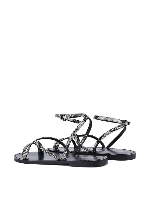 Жіночі сандалі MIRATON шкіряні сірі - фото 3 - Miraton