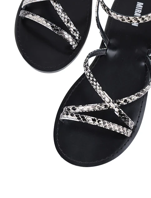 Жіночі сандалі MIRATON шкіряні сірі - фото 6 - Miraton