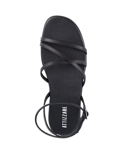 Женские сандалии Attizzare кожаные черные - фото 4 - Miraton