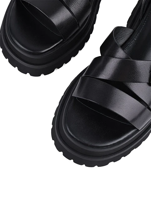 Женские сандалии Attizzare кожаные черные - фото 5 - Miraton