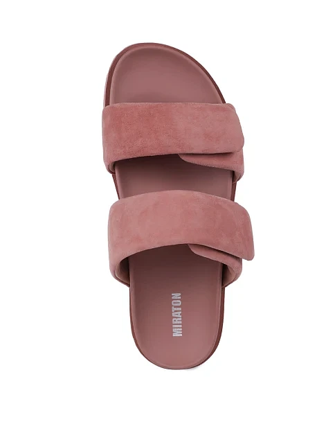 Женские шлепанцы MIRATON велюровые розовые - фото 2 - Miraton