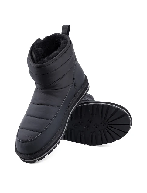 Мужские ботинки Miguel Miratez тканевые черные с подкладкой из натурального меха - фото 3 - Miraton