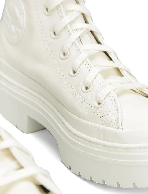 Женские кеды Converse CHUCK TAYLOR ALL STAR LUGGED HEEL кожаные белые - фото 4 - Miraton