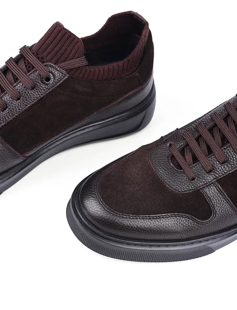 Мужские кеды MIRATON замшевые коричневые - фото 5 - Miraton