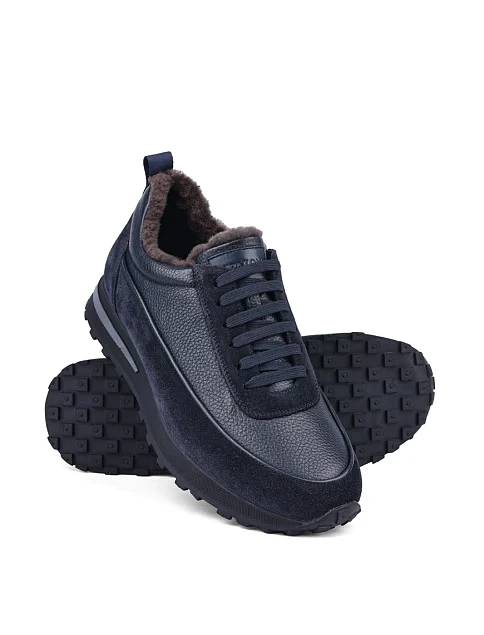 Мужские кроссовки MIRATON замшевые синие - фото 2 - Miraton