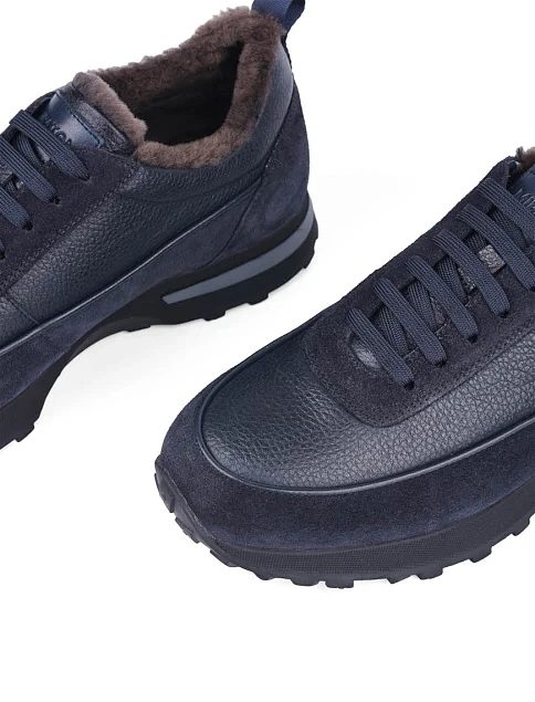 Мужские кроссовки MIRATON замшевые синие - фото 5 - Miraton