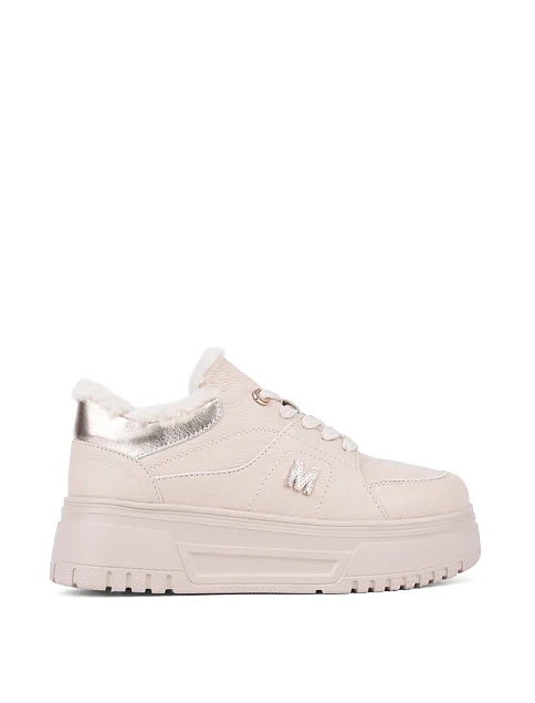 Женские кеды MIRATON кожаные рисового цвета - фото 1 - Miraton