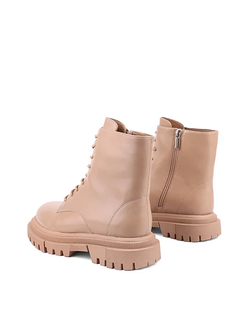 Жіночі черевики Attizzare шкіряні бежеві з підкладкою з натурального хутра - фото 4 - Miraton