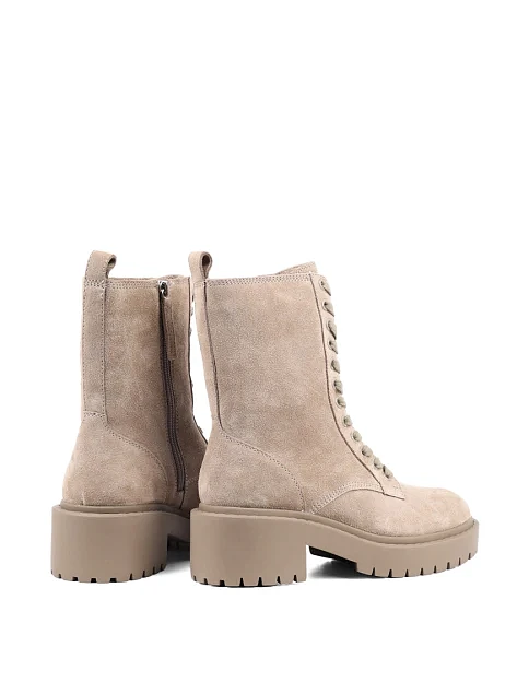 Жіночі черевики Attizzare велюрові бежеві з підкладкою з натурального хутра - фото 4 - Miraton