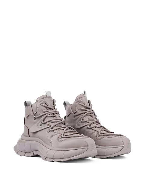 Женские ботинки MIRATON кожаные серые с подкладкой из натуральной кожи - фото 3 - Miraton