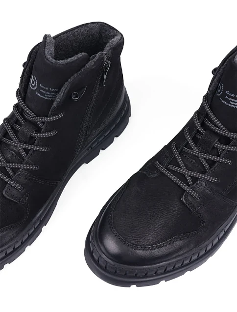 Мужские ботинки Bugatti кожаные черные с подкладкой из шерсти - фото 5 - Miraton