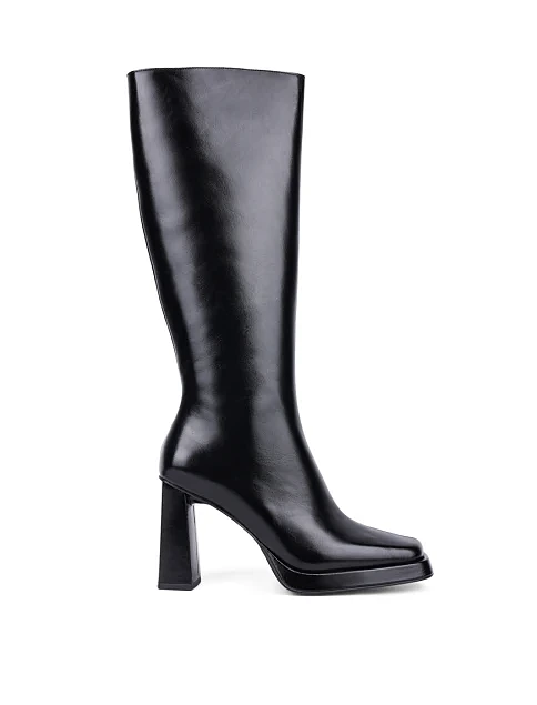 Жіночі чоботи JEFFREY CAMPBELL Maximal шкіряні чорні з підкладкою з натуральної шкіри - фото 1 - Miraton