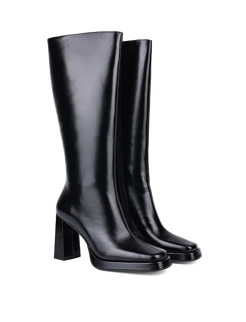 Жіночі чоботи JEFFREY CAMPBELL Maximal шкіряні чорні з підкладкою з натуральної шкіри - фото 2 - Miraton