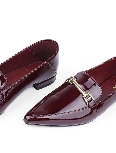 Женские слиперы MIRATON лаковые бордовые - фото 5 - Miraton