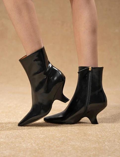 Женские ботинки Angel Alarcon кожаные черные - фото 1 - Miraton