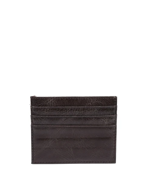 Мужской картхолдер MIRATON кожаный коричневый - фото 1 - Miraton