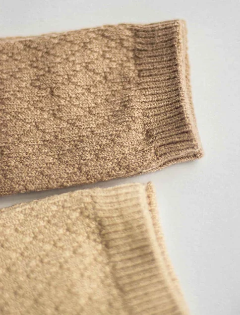 Набор женских высоких носков Legs WOLL RHOMB бежевые, 2 пары - фото 2 - Miraton