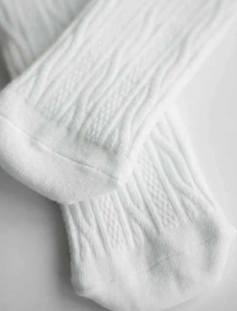 Женские высокие носки Legs коттон белые - фото 1 - Miraton