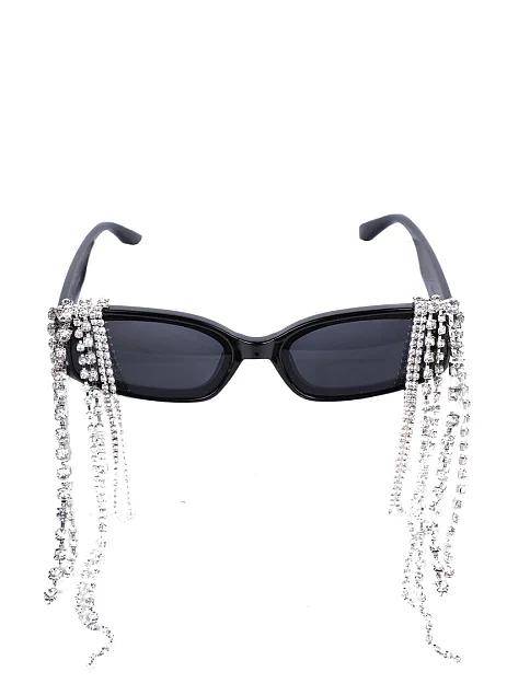 Сонцезахисні окуляри витягнуті з бахромою зі страз - фото 1 - Miraton