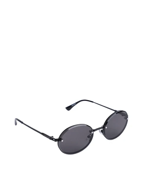 Солнцезащитные очки круглые черные - фото 3 - Miraton