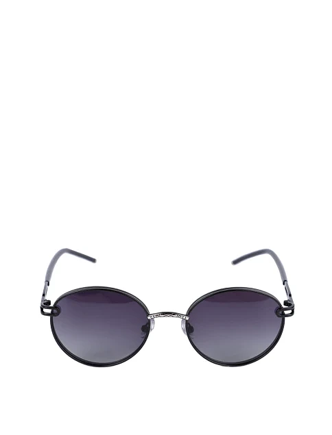 Солнцезащитные очки круглые черные - фото 1 - Miraton