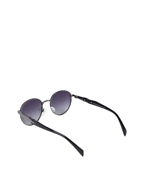 Солнцезащитные очки круглые черные - фото 3 - Miraton