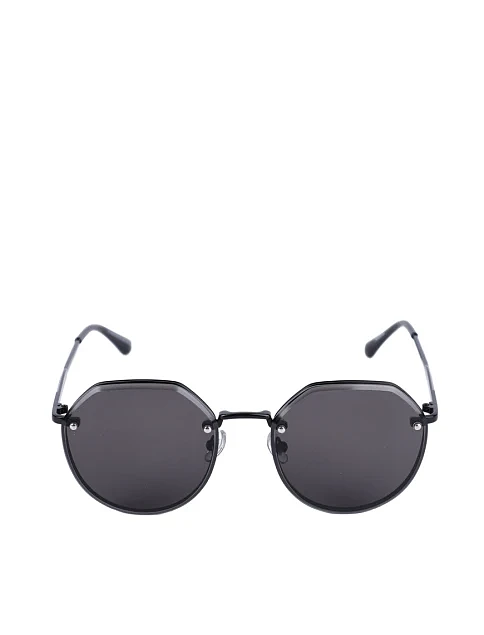 Солнцезащитные очки круглые черные без оправы - фото 1 - Miraton