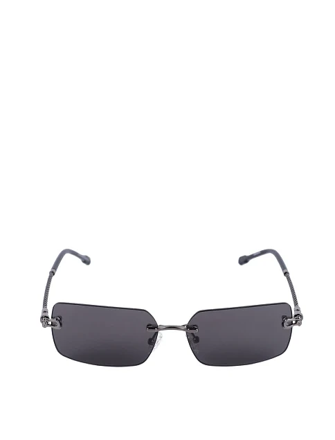 Солнцезащитные очки прямоугольные черные без оправы - фото 1 - Miraton