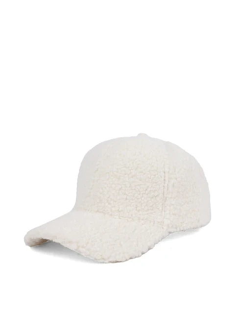 Кепка тедди-мех молочная - фото 1 - Miraton