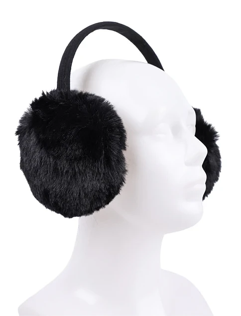 Навушники з хутра чорні - фото 2 - Miraton