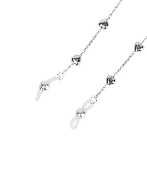 Ланцюжок для окулярів срібний ланцюг із серцями - фото 2 - Miraton