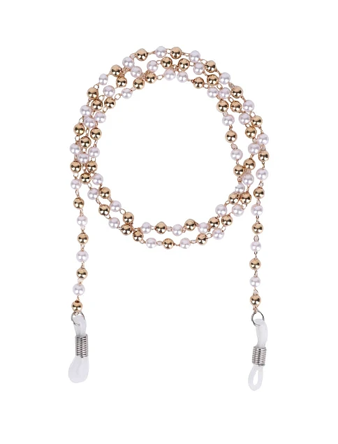 Ланцюжок для окулярів із золотих намистин і перлин - фото 1 - Miraton