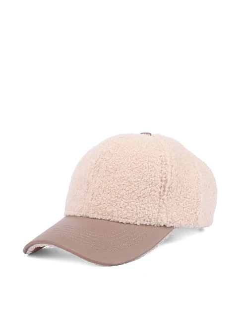 Кепка тедди-мех бежевая - фото 1 - Miraton