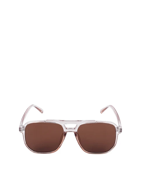 Солнцезащитные очки прямоугольные бежевые - фото 1 - Miraton