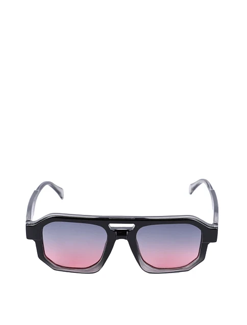 Солнцезащитные геометрические очки черные с градиентом - фото 1 - Miraton