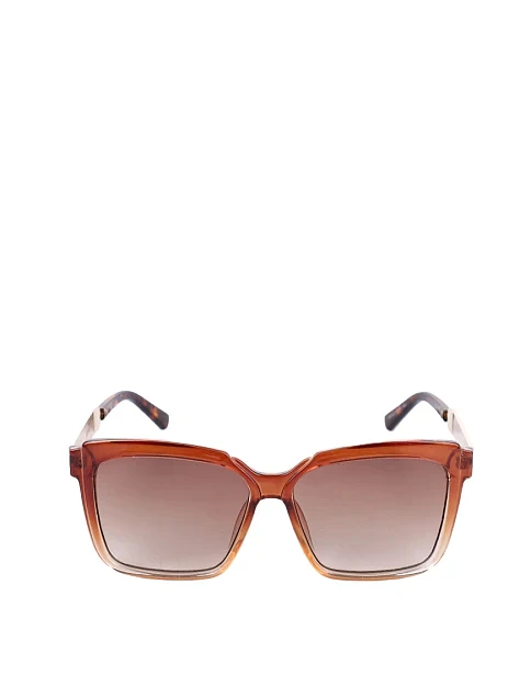 Солнцезащитные прямоугольные очки коричневые - фото 1 - Miraton