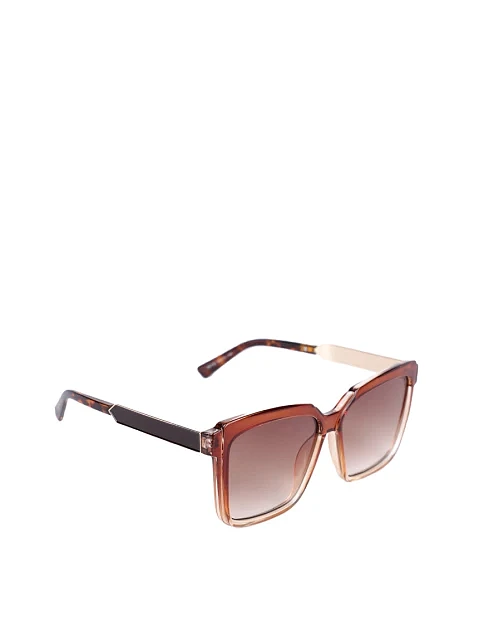 Солнцезащитные прямоугольные очки коричневые - фото 2 - Miraton