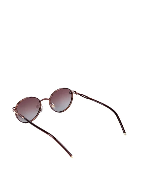 Солнцезащитные очки круглые коричневые - фото 3 - Miraton