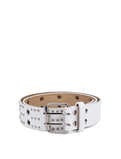 Жіночий ремінь з екошкіри білий - фото 1 - Miraton