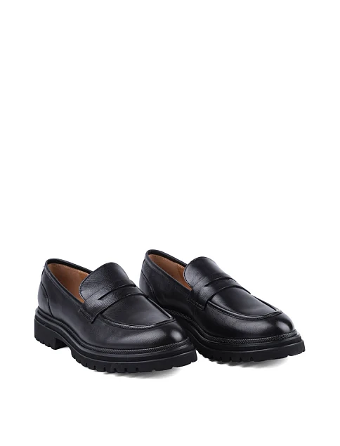 Женские туфли лоферы MIRATON кожаные черные - фото 3 - Miraton