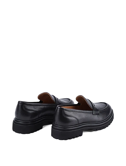 Женские туфли лоферы MIRATON кожаные черные - фото 4 - Miraton