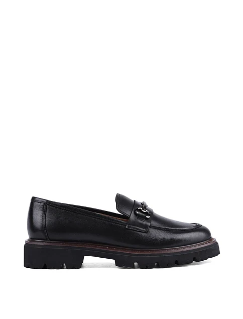 Женские туфли лоферы MIRATON кожаные черные - фото 1 - Miraton