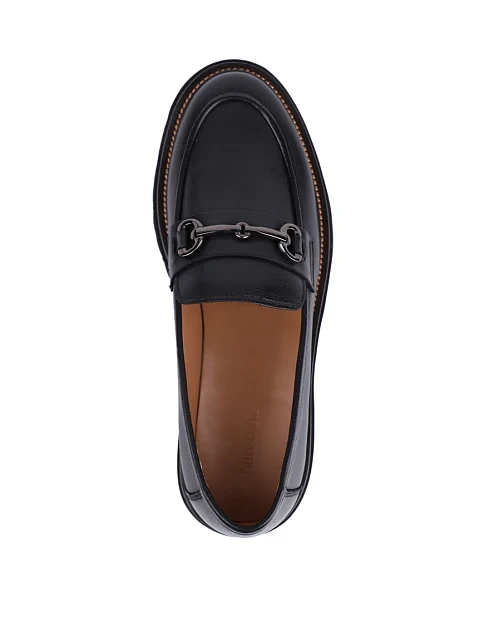 Женские туфли лоферы MIRATON кожаные черные - фото 2 - Miraton