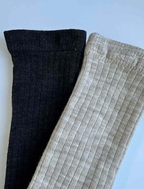 Женские высокие носки Legs WOOL MERINO бежевые (2 пары) - фото 2 - Miraton